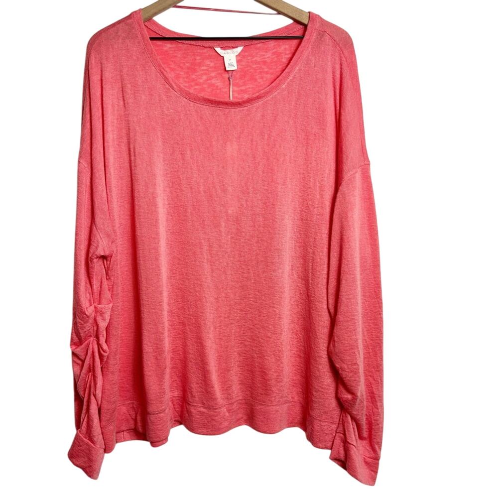 CASLON CORAL WOMEN LONG SLEEVE PLUS SIZE 3X BRAND NEW WITH TAGS RUCHED SLEEVES